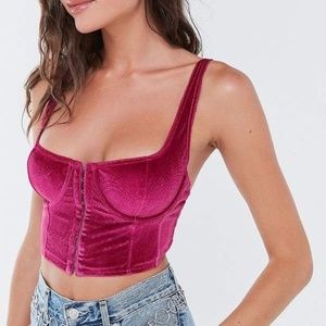Urban Outfitters Out From Under Anastasia Ribbed Velvet Bustier Top, Size Small